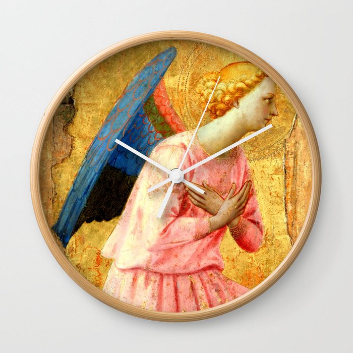 Fra Angelico (Guido di Pietro) "Adoring Angel, Looking Right" Wall Clock