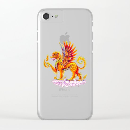 Singha Winged Lion Temple Guardian Clear iPhone Case