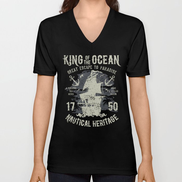 King of the Ocean V Neck T Shirt