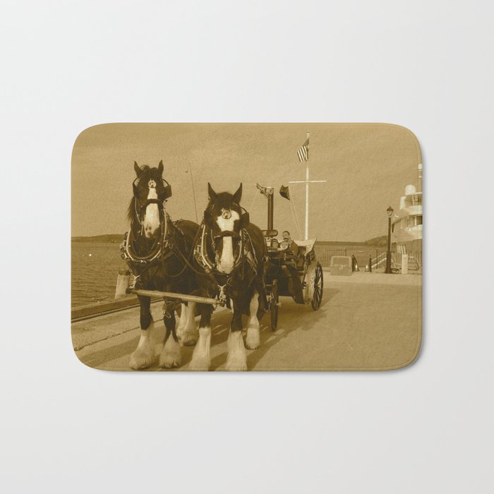 Draft Horses and Carriage Bath Mat