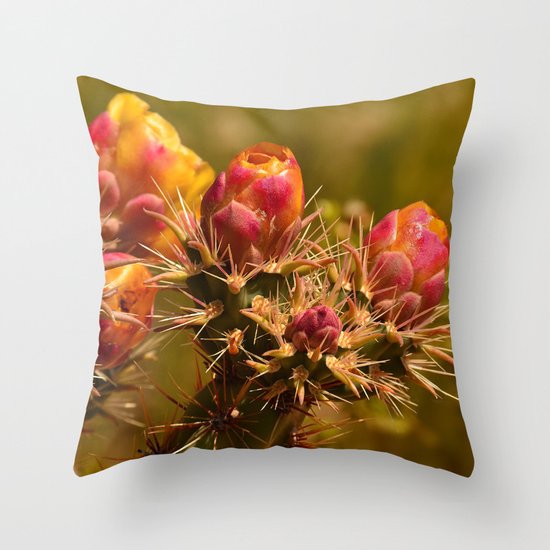 Cacti in Bloom - II Throw Pillow