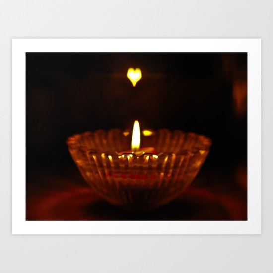 Flaming heart Art Print