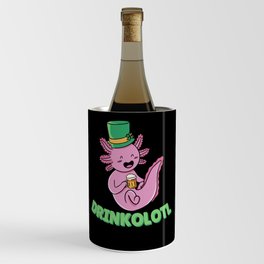 Drinkolotl St Patricks Day Axolotl Pun Beer Wine Chiller