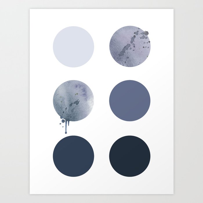 Descubre el motivo CIRCLES GRAY BLUE GEOMETRIC ART de Art by ASolo como póster en TOPPOSTER