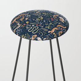 Enchanted Magical Midnight Forest Animals Counter Stool