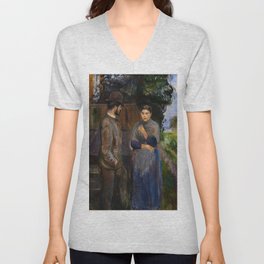Summer Evening, 1889 by Edvard Munch V Neck T Shirt