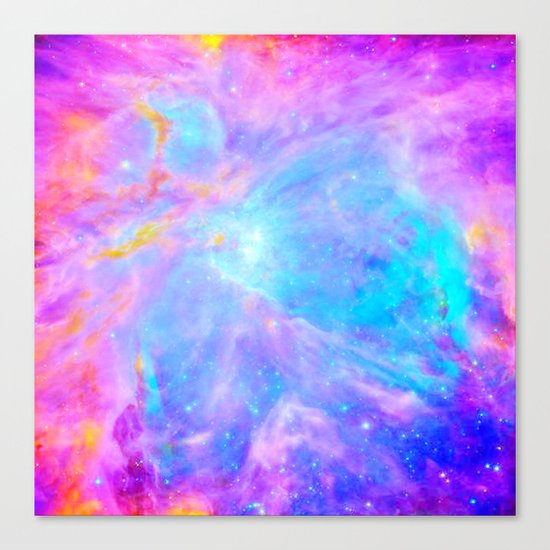 Orion nebulA : Bright Pink & Aqua Canvas Print