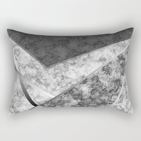Combined abstract pattern in black and white . Rectangular Pillow