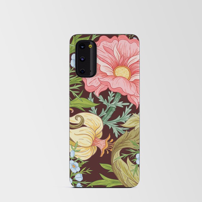 Floral Seamless pattern, background with In art nouveau style, vintage, old, retro style. Colored vintage illustration..  Android Card Case