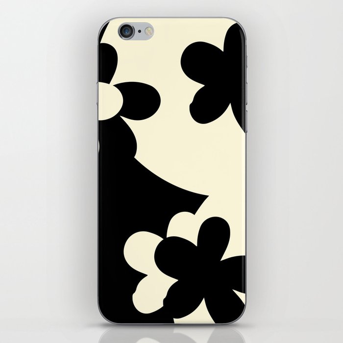  Abstraction #7 - Black and Linen Floral Art Print - Mid Century Modern Organic  iPhone Skin