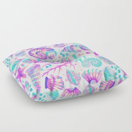 Painted Seashells – Periwinkle & Mint Floor Pillow
