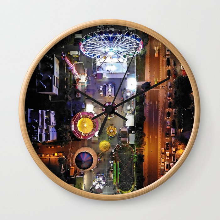 Luna Park Aerial Wall Clock