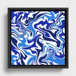 Blue Waves Framed Canvas