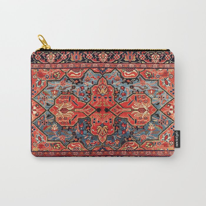 Kashan Poshti Central Persian Rug Print Carry-All Pouch