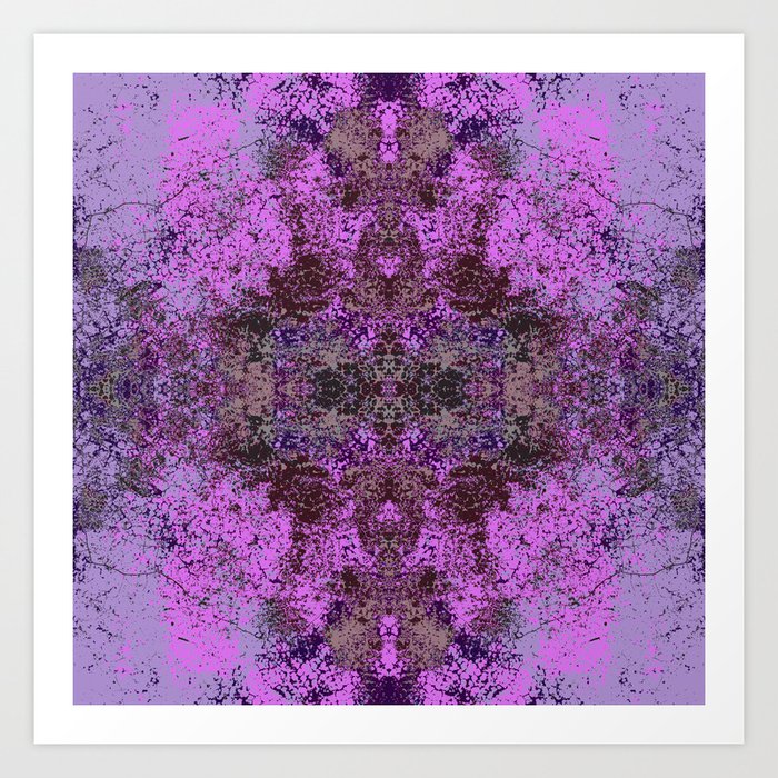 Fansa - Abstract Decorative Pink Purple Boho Chic Tie-Dye Style Art Pattern Art Print