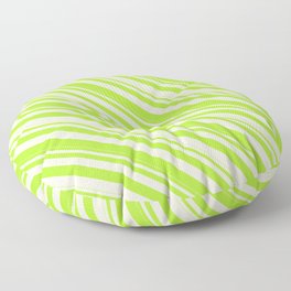 [ Thumbnail: Beige & Light Green Colored Lines Pattern Floor Pillow ]