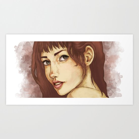 Red Feminine Girl Art Print