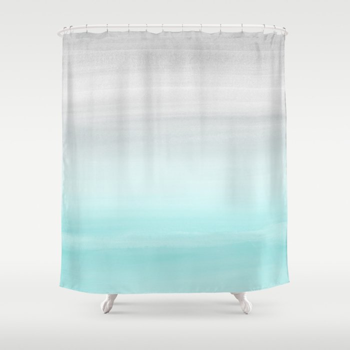 Touching Aqua Blue Gray Watercolor Abstract 1 Painting Decor