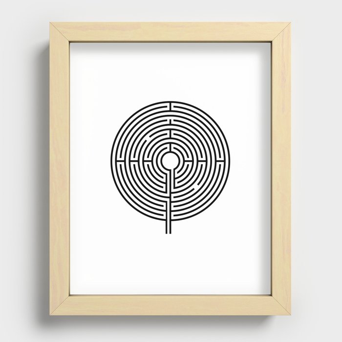 Generated Maze (Chartres Cathedral) Recessed Framed Print