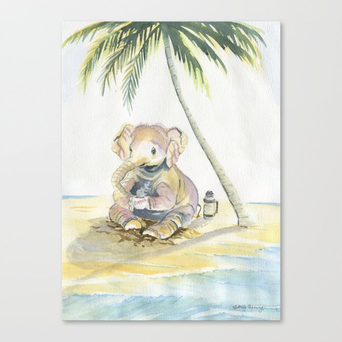 Dreamy Baby Elephant Canvas Print