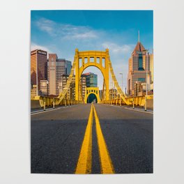 Pittsburgh Steel City Skyline Bridge Pennsylvania Photography Print Poster