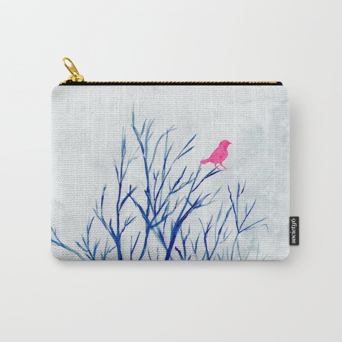 Perching bird on winter tree Carry-All Pouch