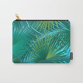 Tropical Palm Tree Leaves Branches on Blue Sky Summer Collection Carry-All Pouch | Summer, Branches, Plant, Tropicalpalm, Flower, Hawaii, Popart, Tropical, Green, Jungle 