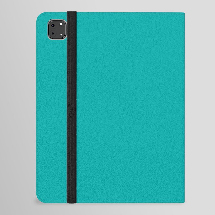 Ceramic teal blue solid color modern abstract pattern  iPad Folio Case