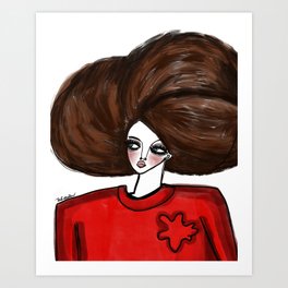 Brown Hair Dolly Art Print