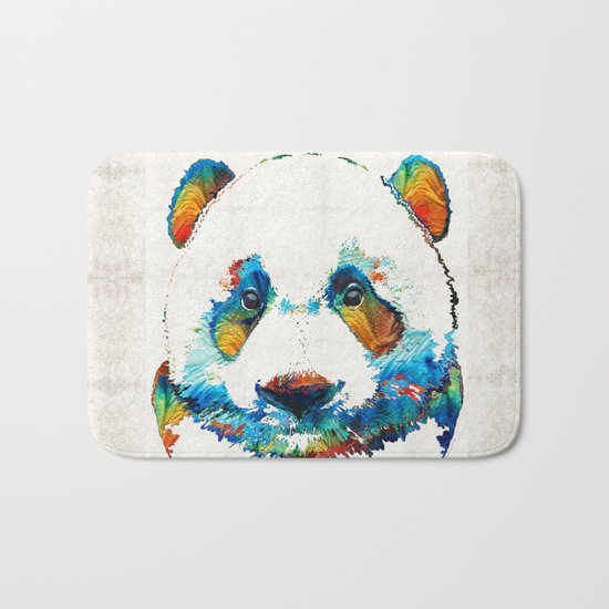 Colorful Panda Bear Art By Sharon Cummings Bath Mat