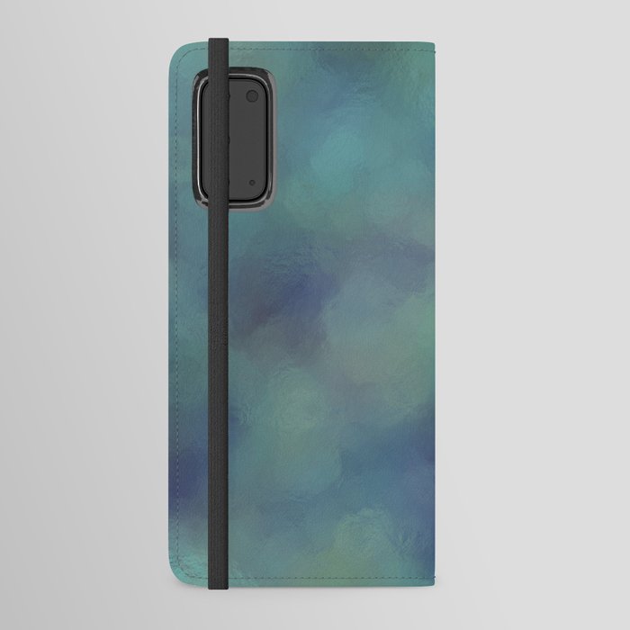 Abstract blurred fresh blue green Android Wallet Case
