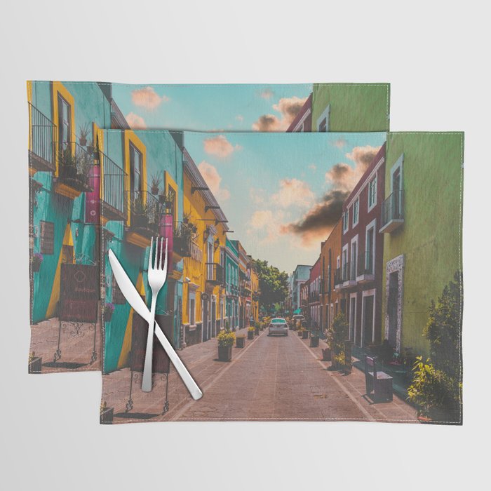 Mexico Photography - Colorful Street In Mexico Placemat