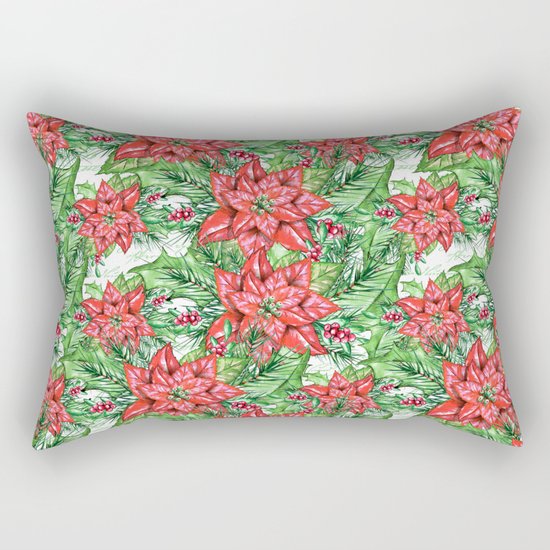 Poinsettia Rectangular Pillow