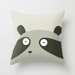 Raccoon and cats Throw Pillow