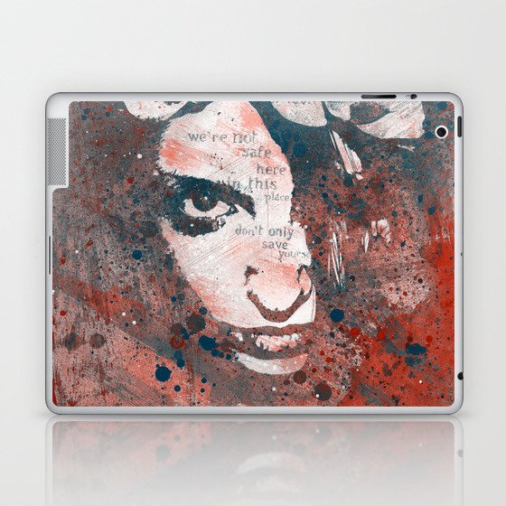 Red Hypothermia | flower woman graffiti painting Laptop & iPad Skin