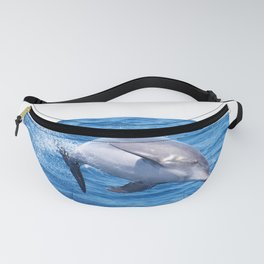 Wild bottlenose dolphin jumping off the Canary Islands Fanny Pack