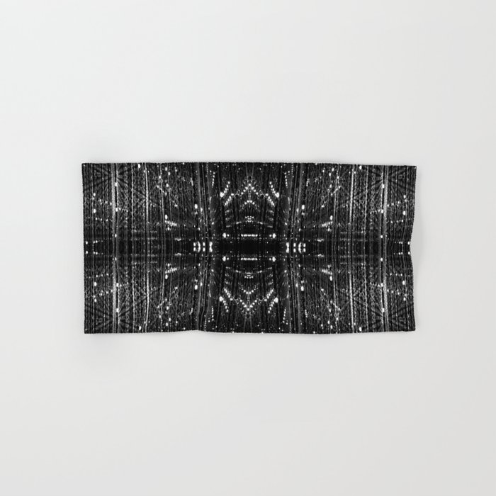 light curtain black and white shimmering cyberpunk aesthetic abstract art print Hand & Bath Towel