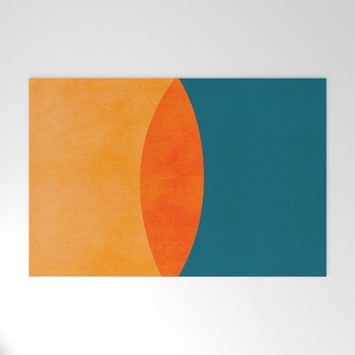 Mid Century Eclipse / Abstract Geometric Welcome Mat