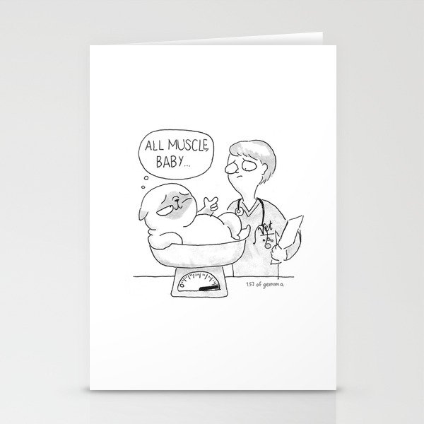 all muscle baby... Stationery Cards