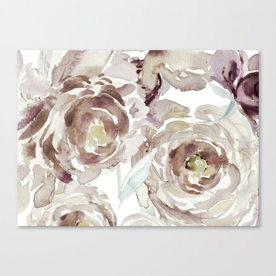 Earthy Painterly Floral Abstract Canvas Print