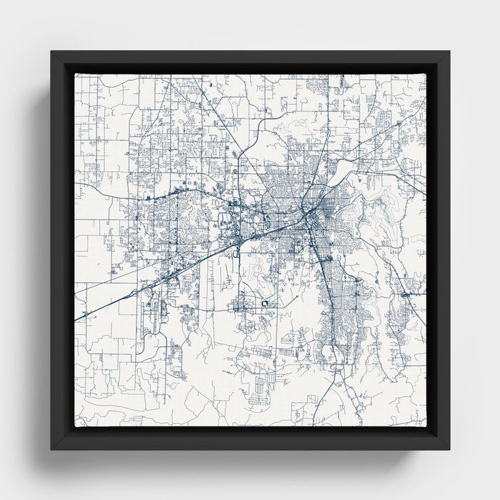 USA, Huntsville - Minimalist City Map Framed Canvas