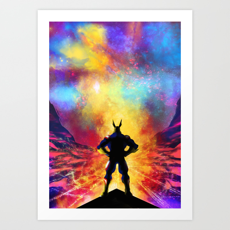 My Hero Academia Inspired Painting All Might Art Print By