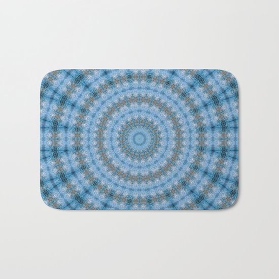 Kaleidoscope Blue Drops Pattern Bath Mat