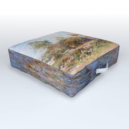 La berge de La Seine (Orillas del Sena) (1880) by Claude Monet Outdoor Floor Cushion