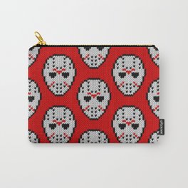 Knitted Jason hockey mask pattern Carry-All Pouch | Scary, Pattern, Funny, Movies & TV 