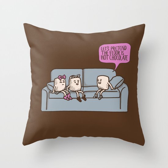 The Floor is Hot Chocolate! Throw Pillow