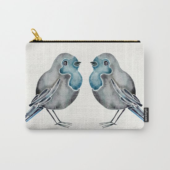 Little Blue Birds Carry-All Pouch