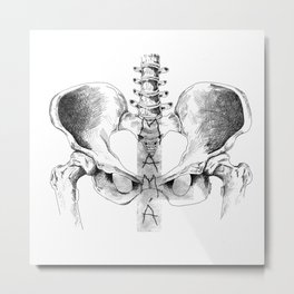 Mamá Metal Print | Painting, Scary, Black and White, Illustration 