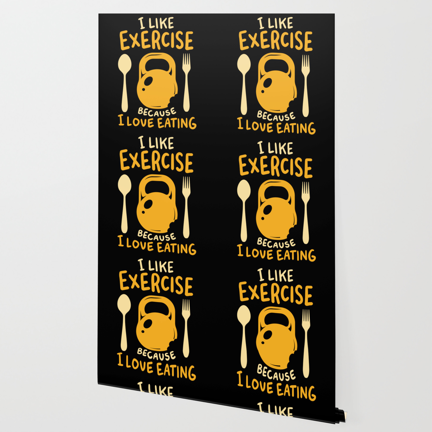 I Like Exercise Love Eating Funny Workout Fitness Gym Saying Gift Wallpaper  by ornack | Society6