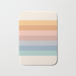 Pastel Retro Rainbow Stripes  Bath Mat